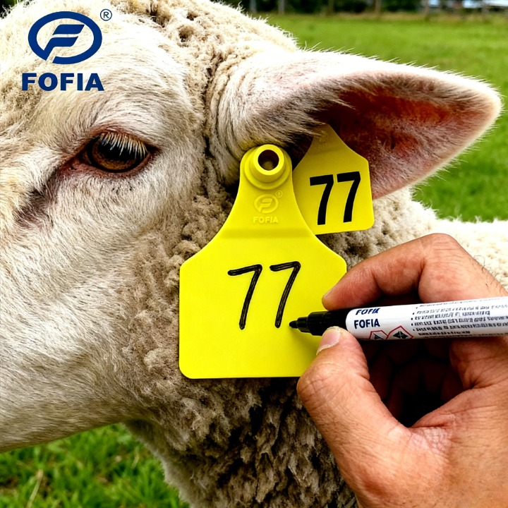 New Plastic Livestock Cattle Sheep Pig Cow Goat Identification Marker Waterproof Animal Ear Tag Mark Pen Black Ink