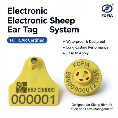 FULL ICAR Sertifikalı 134.2KHz FDX-B RFID TPU Malzemesi Sarı Koyun Sığır Kulak Etiketi Yeni Hayvan İzleme ET957+T967 Fofia 5 Yıl
